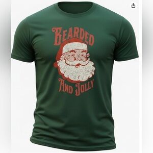 New Green Santa Graphic T-Shirt